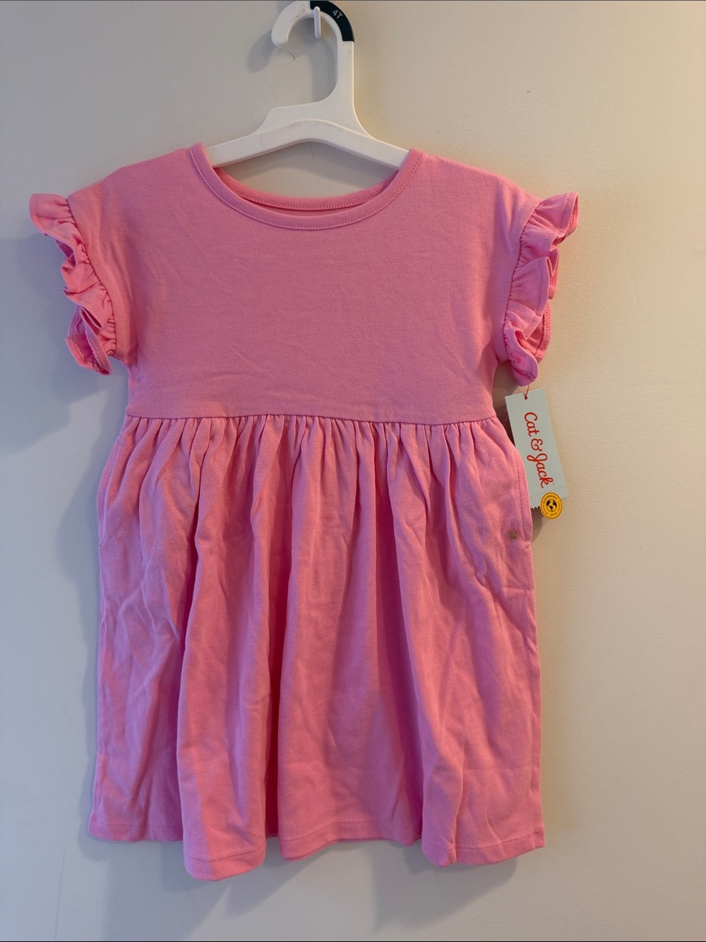 Cat & Jack Pink Ruffle-Sleeve Casual Dress